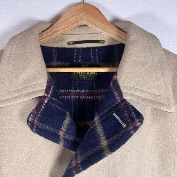 Vintage Zero King Men’s Wool Blend Coat Plaid Lining Granpacore sz 46 USA Made - Picture 3 of 11